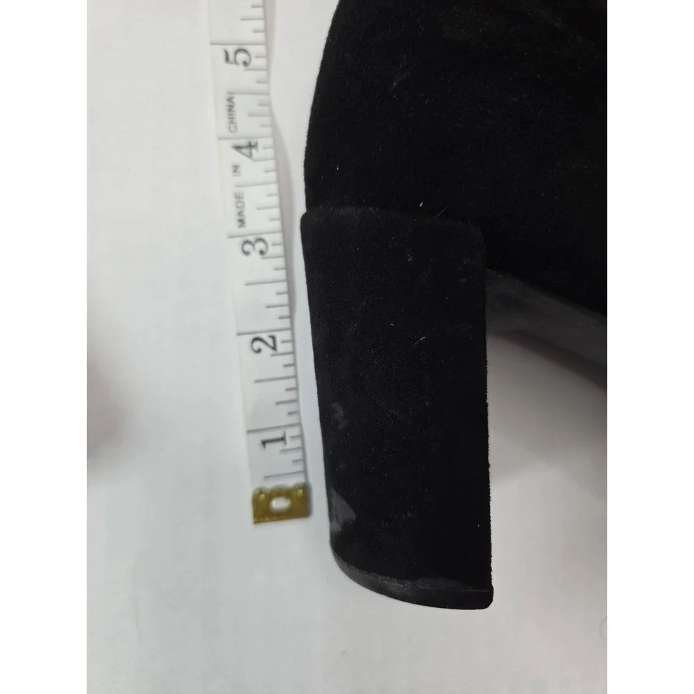 Kaitlyn Pan Women Black Faux Suede Over The Knee Thigh High Block Heel Boots 9
